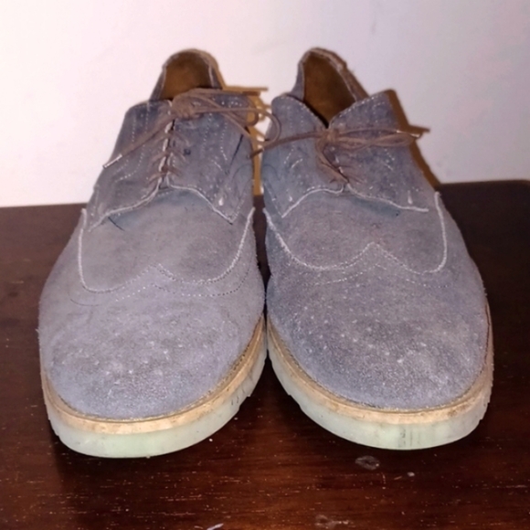 J.D. Fisk Grey Suede Leather Shoes with Green Soles, 12 - Picture 7 of 8
